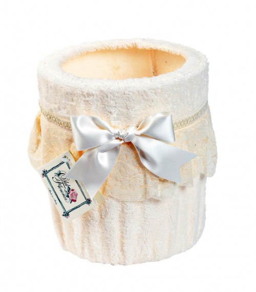 Ведерко с кружевом Валансье бежевое