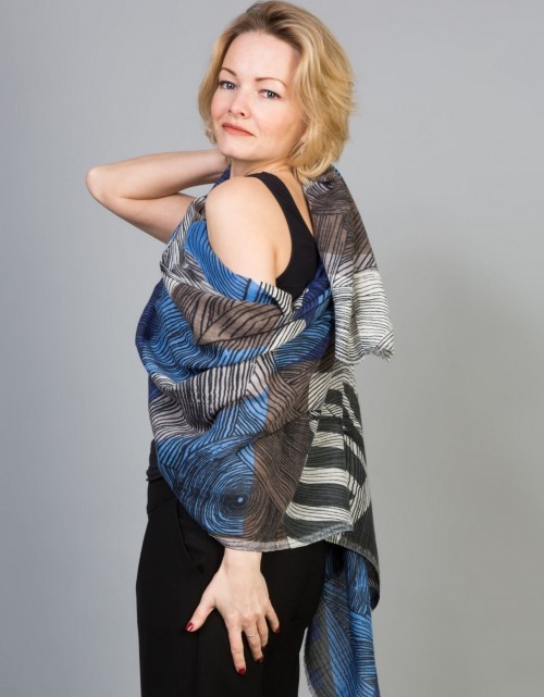 Шарф из хлопка ASO BLEU 70х200