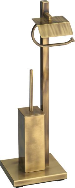 Sanibano, стойка: ерш металлический + бумагодержатель с крышкой, цвет хром