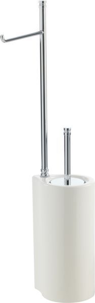 Stil Haus Hashi, стойка h62 см: бумагодержатель/белый керамический ёрш, цвет белый матовый