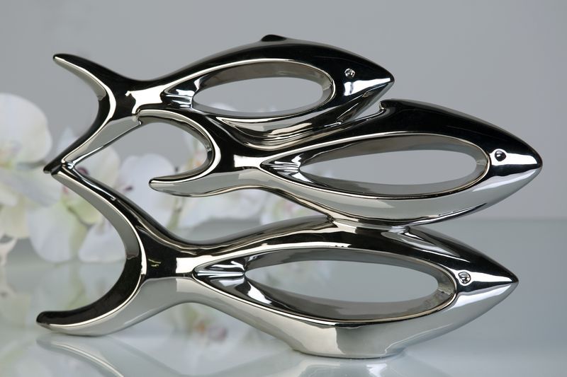 Casablanca, фигурка керамическая "Рыбы", цвет серебристый