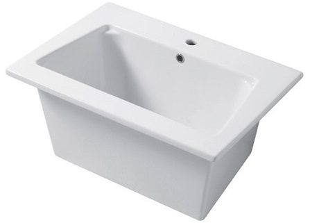 Disegno ceramica Landscape, накладная и встраиваемая постирочная/хозяйственная раковина MAXI 71х51хh34 см, цвет белый глянцевый