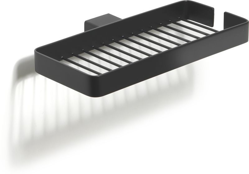 Gedy Lounge, настенная двойная металлическая мыльница - решетка, цвет черный матовый