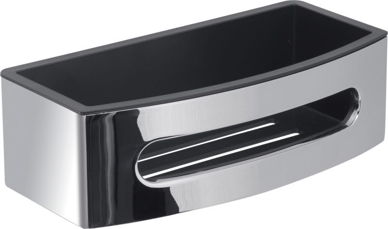 Gedy, решётка прямоугольная 1-уровневая c пластиковым вкладышем (24,2х11,7хh7,5), цвет хром - черный пластик