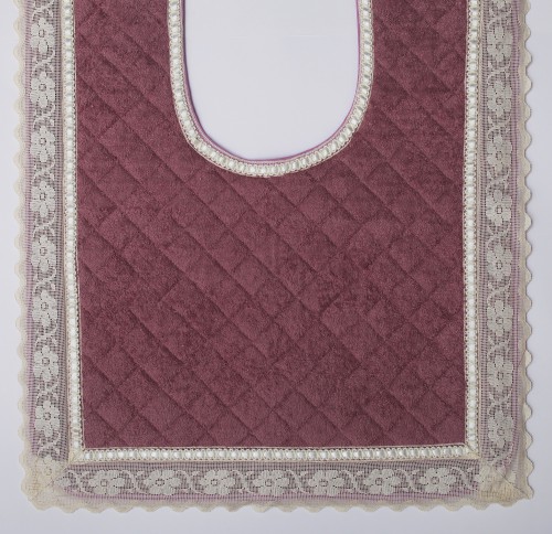 Коврик для туалета с кружевом Buratto розовый