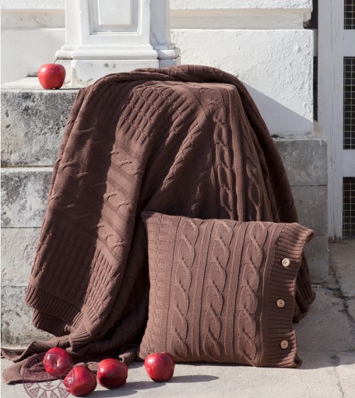 Коричневый плед 200х220 Imperio 233