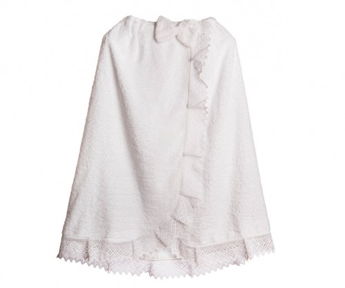Парео с кружевом Ромбетти Белое
