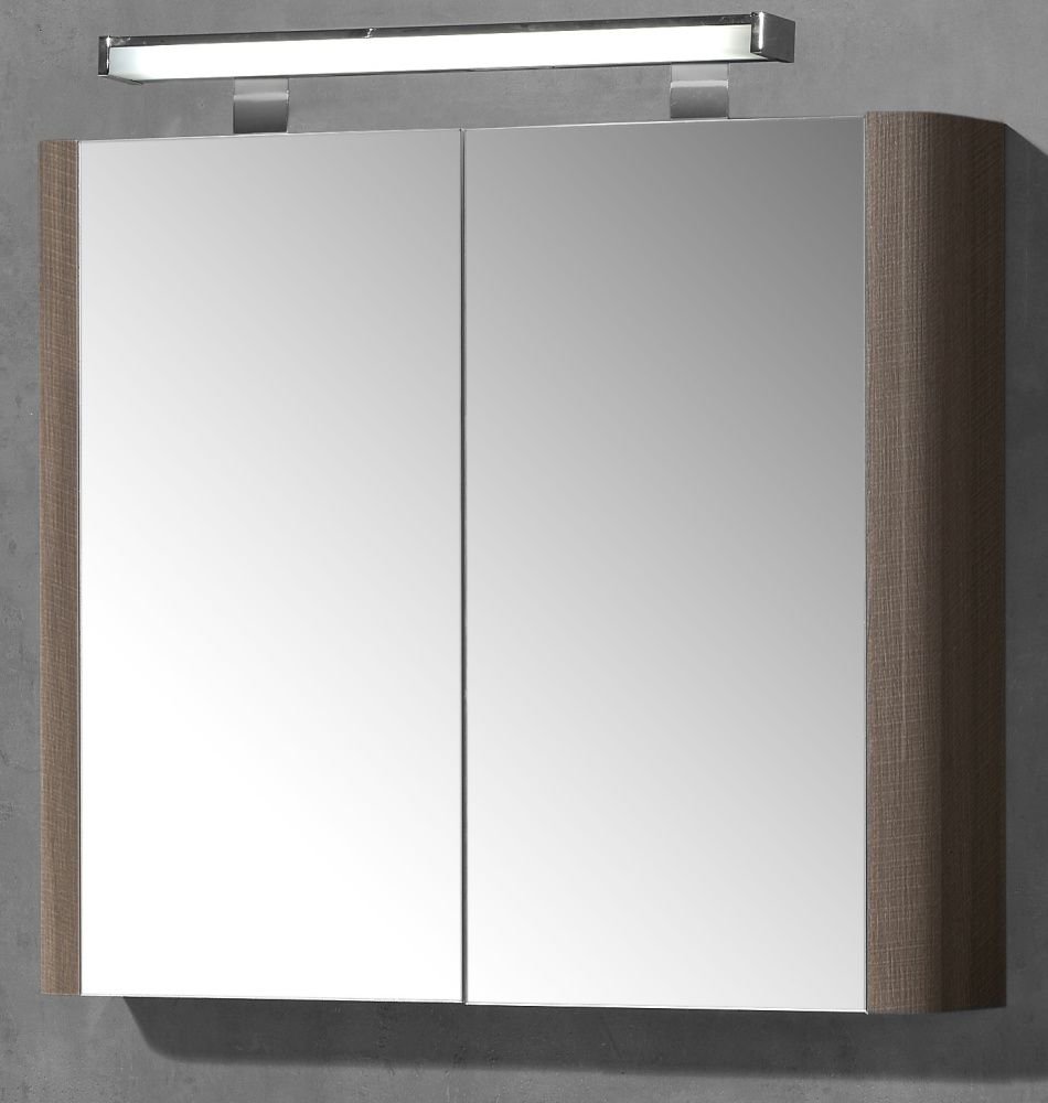 IBX ASUN, зеркальный шкаф 80 см, 2 двери, цвет отелло