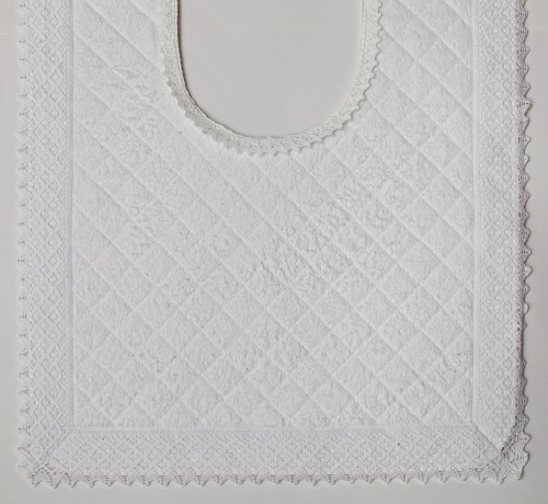 Коврик для туалета с кружевом Rombetti белый