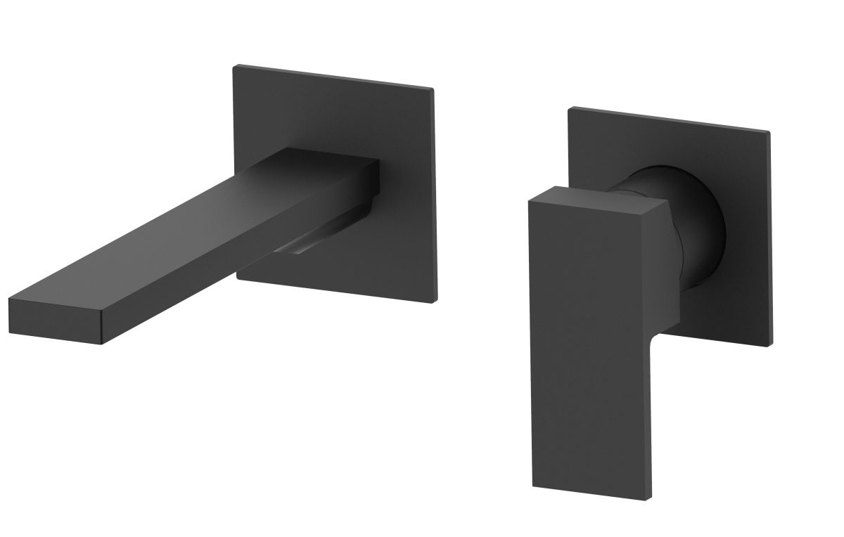 AQG Bold, встраиваемый в стену однорычажный смеситель для раковины, цвет черный матовый