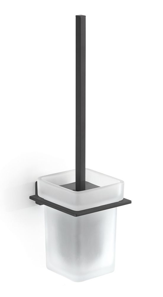 Gedy Atena, настенный стеклянный ёрш, цвет черный матовый