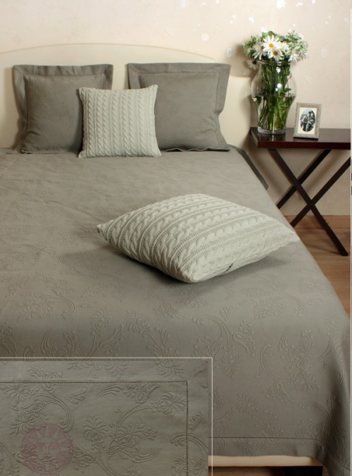 Покрывало с мережкой Country полынь