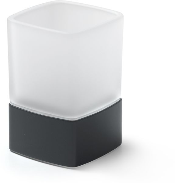 Gedy Lounge, настольный стеклянный стакан на металлическом основании, цвет черный матовый