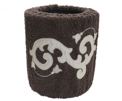 Махровое ведерко Вензель коричнеое