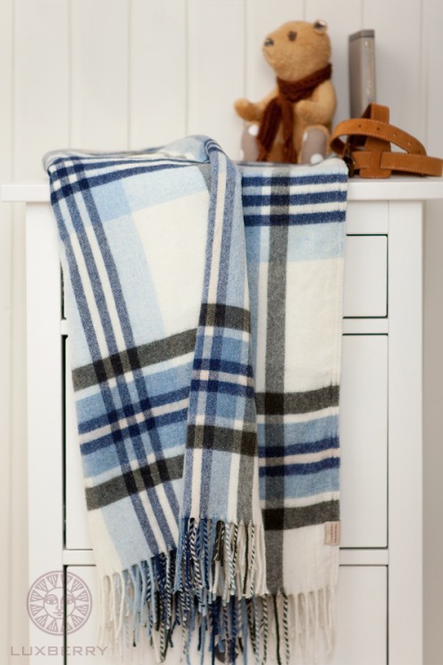 Плед шерстяной LUX 32 синий