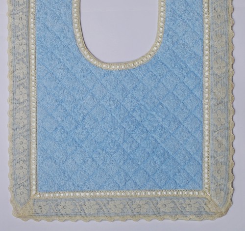 Коврик для туалета с кружевом Buratto голубой