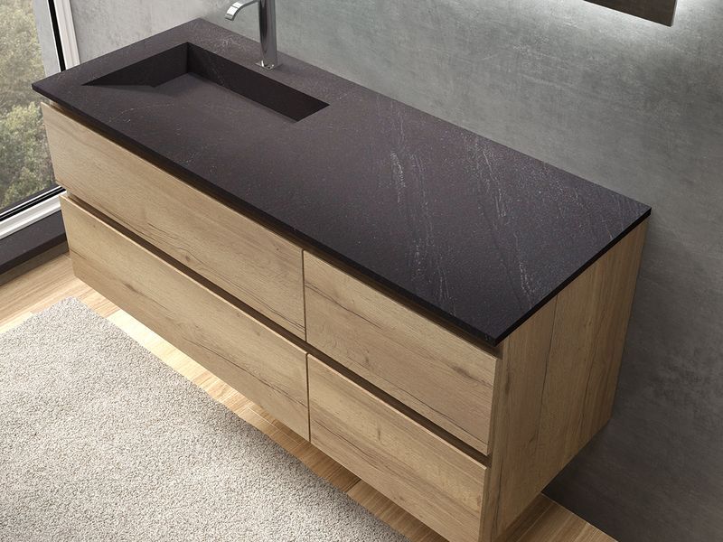 IBX, раковина из натурального камня Urano левая 100 см, цвет Pizarra