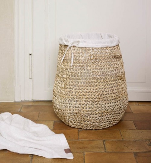 Большая корзина для белья Abaca Beige