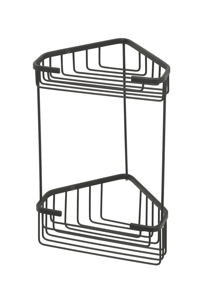 Gedy, решётка угловая 2-х уровневая, высота 32,5 см, цвет черный матовый