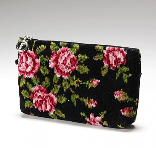 Шениловая сумочка косметичка Miriam black