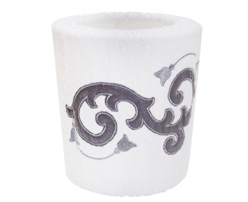 Махровое ведерко Вензель белое