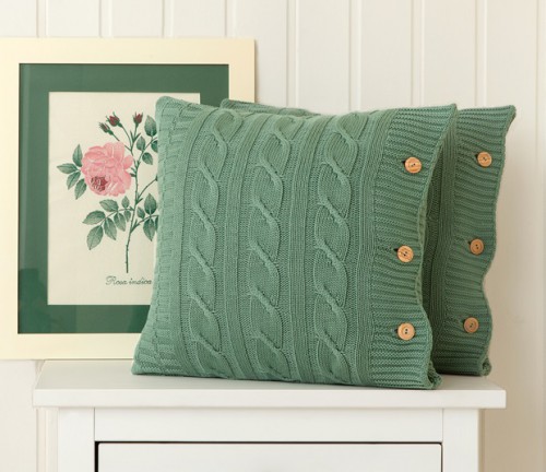 Наволочка вязанная Imperio 233 зеленая