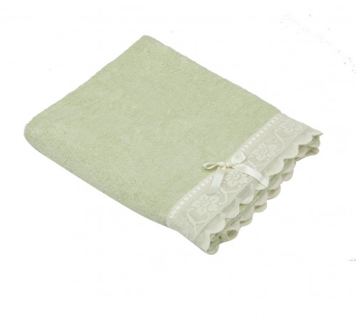 Полотенце с кружевом Buratto зеленое