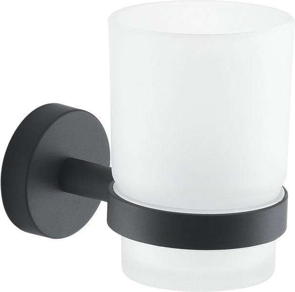 Gedy Eros, настенный стеклянный стакан, цвет черный матовый