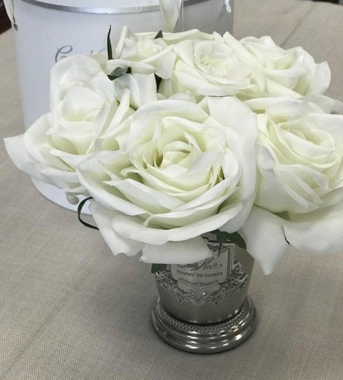 Парфюм Белый Букет 7 Роз в ведерке