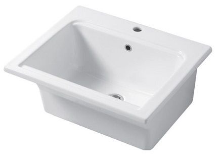 Disegno ceramica Landscape, накладная и встраиваемая постирочная/хозяйственная раковина YORKSHIRE 61х51хh28 см, цвет белый глянцевый