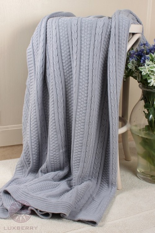 Плед вязаный Imperio 10 лавандовая вода