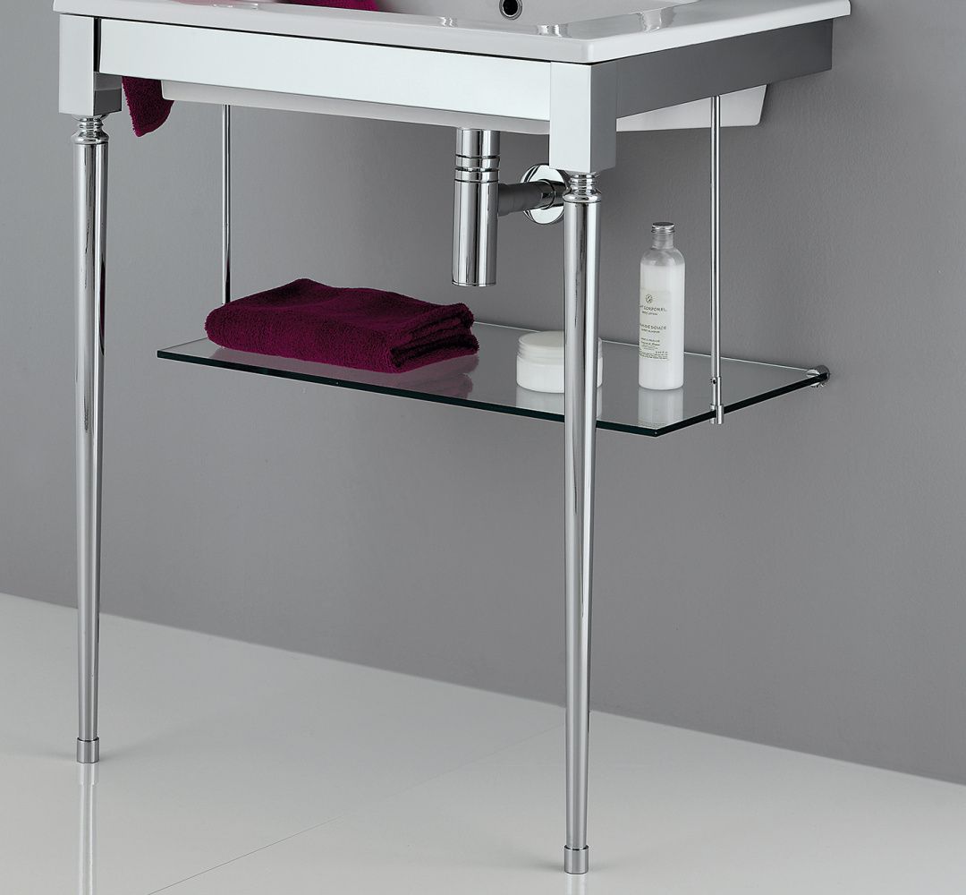 Stil Haus Prisma, консоль со стеклянной полкой, цвет хром