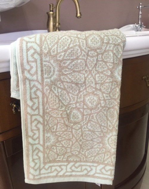 Льняное полотенце 50х100 Arabesque бирюза